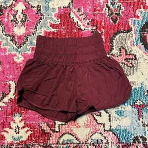 FP Movement by Free People High Waist Burgundy Shorts